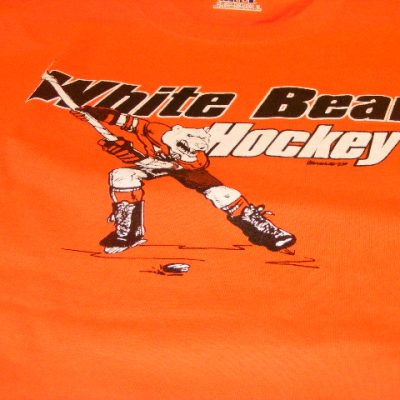 Orange White Bear Hockey T-Shirt